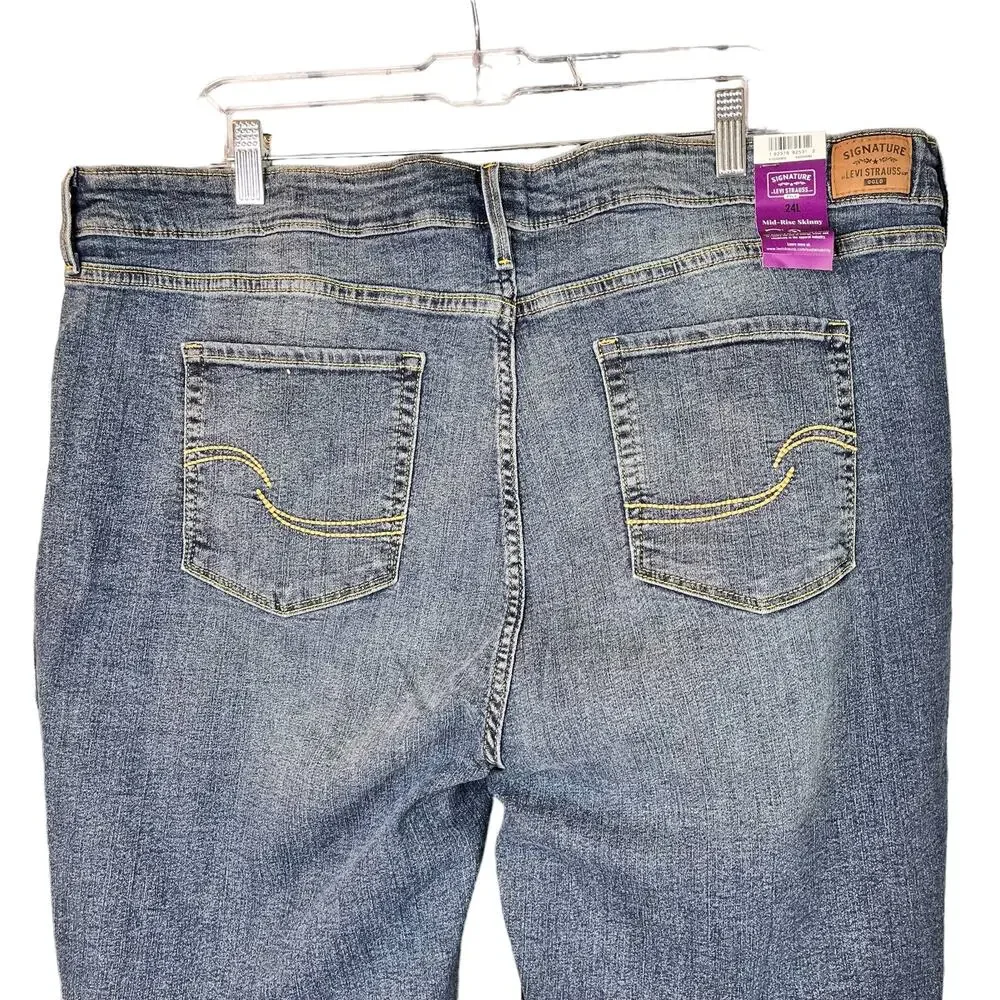 Signature Levi's Strauss Womens Blue Mid Rise Skinny Denim Skinny Jeans 24 L - Picture 7 of 7